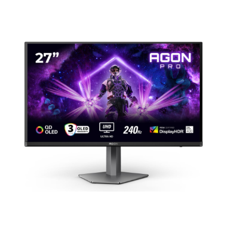 AOC AG276UZD | 27 " | QD-OLED | UHD | 16:9 | 240 Hz | 0.03 ms | 3840 x 2160 pixels | HDMI ports quantity 2 | Black