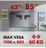 Maclean TV bracket, compatible with Samsung QLED TVs, 43"-85", max. 60kg, MC-806 N