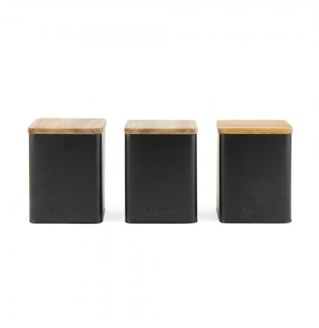 Salter BW12898EU7 Toronto 3-Piece Canister Set Black