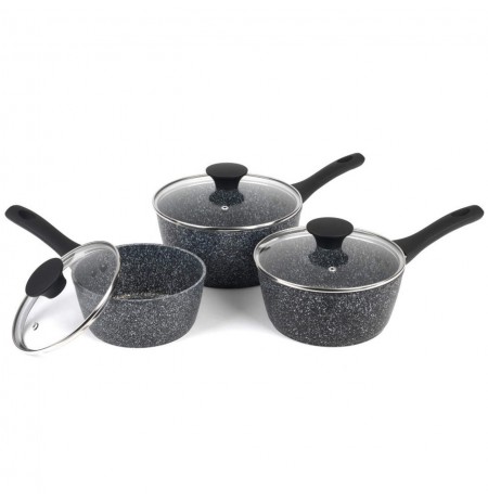 Salter BW11460BRMFO Megastone Thermo Collar 3-Piece Saucepan Set - 16/18/20cm