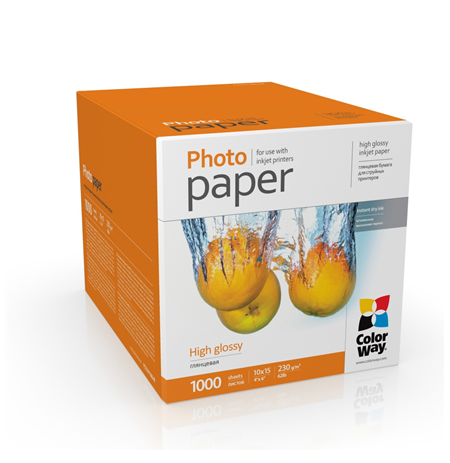 ColorWay High Glossy Photo Paper, 230g/m, 10x15, 1000pcs.