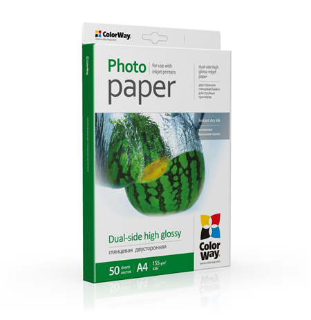 ColorWay High Glossy Dual-Side Photo Paper, 155g/m, A4, 50pcs.