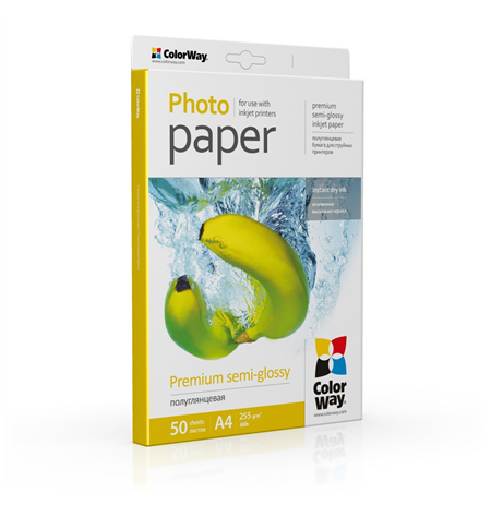 ColorWay Premium Semiglossy Photo Paper, 255g/m, A4, 50pcs.