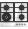 BEKO Hob | HILW64225SW | Gas | Number of burners/cooking zones 4 | Knob | White