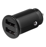 DELTACO 12/24 V USB įkroviklis su dvigubomis USB-A jungtimis, 2,4 A, 12 W, juodas USB-CAR124