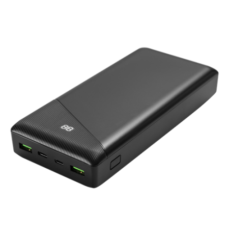 DELTACO power bankas 30000 mAh, 3 A / 18 W, 111 Wh, 2x USB-A, 1x USB-C, / PB-C1002