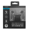 STREETZ True Wireless ausinės, 350 mAh dėklas, Bluetooth 5, juodos / TWS-0007