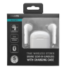 Ausinės STREETZ True Wireless, 350 mAh su dėžute, BT5 baltos / TWS-0008