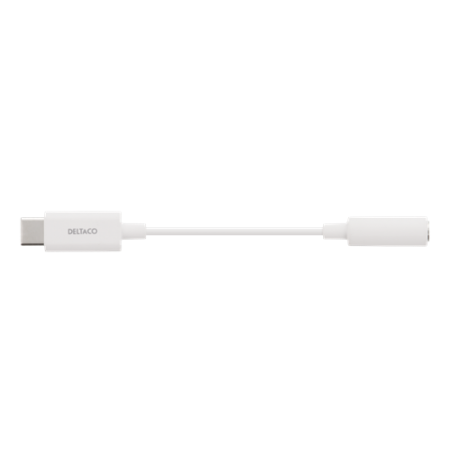 DELTACO USB-C į 3.5 mm adapteris, 10 cm, aktyvus, baltas USBC-1145