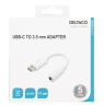 DELTACO USB-C į 3.5 mm adapteris, 10 cm, aktyvus, baltas USBC-1145