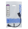 Lankstus HDMI adapteris DELTACO 0,2 m, pakreiptas, HDMI M / F, UHD, juodas / HDMI-21B