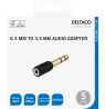 Ausinių adapteris DELTACO 3,5 mm female- 6,3 mm male, juodas / AD-1-K / R00180001