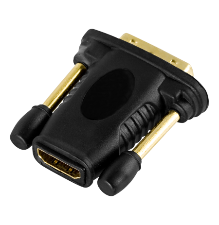 HDMI-DVI-D adapteris DELTACO Full HD 60Hz, paauksuotos jungtys, juodas / HDMI-11-K / R00100024