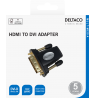 HDMI-DVI-D adapteris DELTACO Full HD 60Hz, paauksuotos jungtys, juodas / HDMI-11-K / R00100024