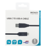 USB-C į USB-A kabelį, 1m, 3A, USB 2.0, juodas DELTACO / USBC-1004M
