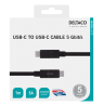 Kabelis DELTACO USB-C - USB-C, 5Gbit/s, 5A, 1M, juodas / USBC-1501M