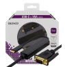 Kabelis DELTACO USB-C - VGA, QWXGA 2048x1152 60Hz, 5m, DP 1.2 Alt Mode, juodas / USBC-1089-K
