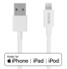 Lightning kabelis DELTACO USB-A -Lightning, 2m, Apple C189 chipset, MFi, FSC ženklinta pakuotė, baltas / IPLH-402