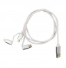 Kabelis MOB:A USB-A - 3in1, microUSB, lightning, USB-C, 1m, baltas / 1450006