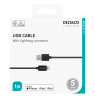 Lightning kabelis DELTACO USB-A -Lightning, 1m, Apple C189 chipset, MFi, FSC ženklinta pakuotė, juodas / IPLH-411