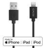 Lightning kabelis DELTACO 2m, Apple C189 chipset, MFi, FSC ženklinta pakuotė, juodas / IPLH-412