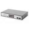 Digitus 8-Port Gigabit PoE Networkswitch, Desktop, unmanaged, 2 Uplink Ports, SFP, 180 W, af/at/bt