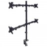 Manhattan Quad Desk Mount for TV & Monitors, For screens 10" to 27", Stand or Clamp Assembly, VESA compatability: 75x75 and