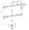 Manhattan Quad Desk Mount for TV & Monitors, For screens 10" to 27", Stand or Clamp Assembly, VESA compatability: 75x75 and