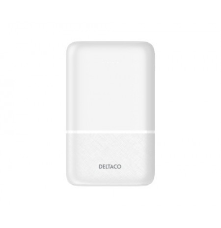 Išorinė baterija DELTACO 10 000 mAh, 2x USB-A, 1x USB-C, balta / PB-C1005