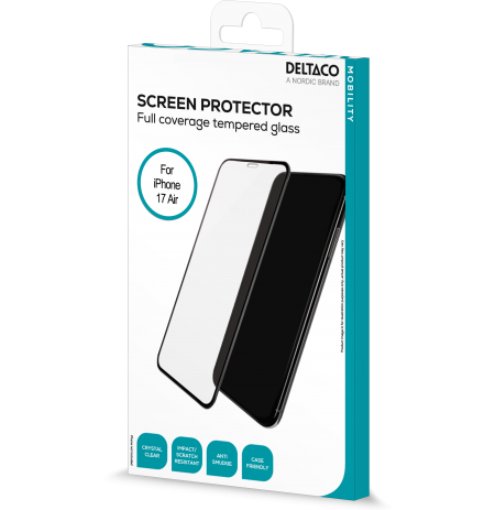 Ekrano apsauga DELACO iPhone Air, pilnai priglundanti silikatinė / SCRN-IP17AIR / 1903680