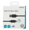 USB-A į USB-C kabelis, 1 m, USB 2.0, pintas, juodas DELTACO / USBC-1132M