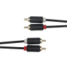 Audio kabelis DELTACO 2xRCA, paauksuotos jungtys, 2m, juodas / MM-110-K / R00170002