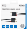 Audio kabelis DELTACO 2xRCA, paauksuotos jungtys, 2m, juodas / MM-110-K / R00170002