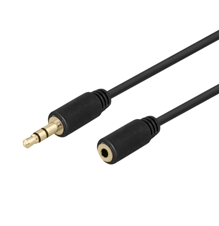 Audio kabelis DELTACO 3.5mm, paauksuota jungtis, 3m, juodas / MM-161-K / 00180013