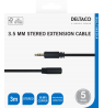 Audio kabelis DELTACO 3.5mm, paauksuota jungtis, 3m, juodas / MM-161-K / 00180013