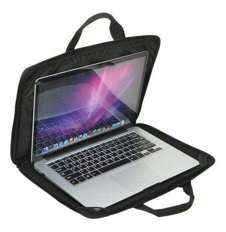 Patvarus nešiojamojo kompiuterio dėklas DELTACO skirtas 15.6-16" kompiuteriams, pečių dirželis, juodas / NV-512