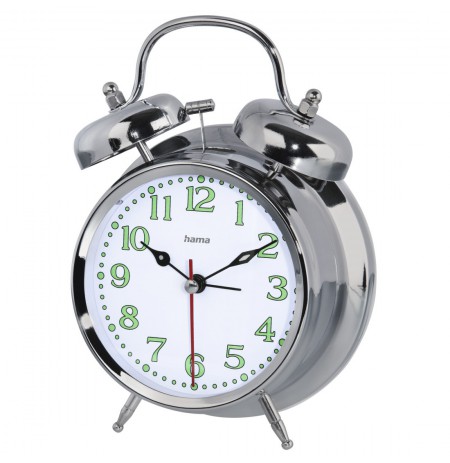 Hama 00186326 Nostalgia Alarm Clock Silver