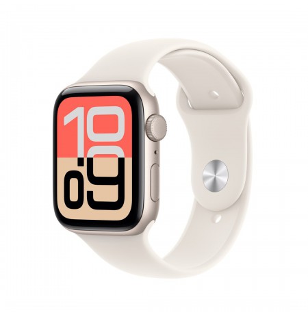 Apple Watch SE (3nd generation) SE 3 GPS 44mm Starlight Aluminium Case with Starlight Sport Band - M/L