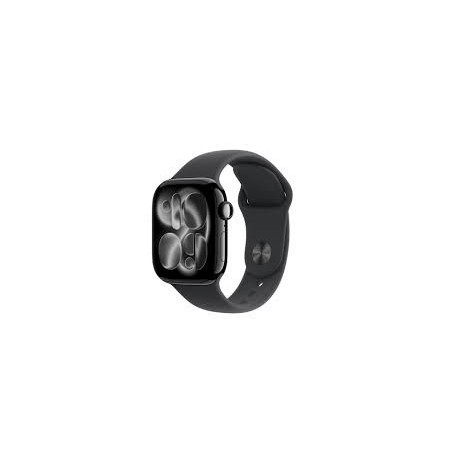 Apple Watch Series 11Â GPSÂ 42mmÂ Jet Black Aluminium Case with Black Sport Band - S/M