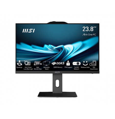 MSI AIO PRO AP242P 14M-649XEU i5-14400 23.8" IPS LED FHD Non-Touch Anti-Glare 16GB SSD512GB M.2 AX211 WiFi 6E NoOS Black