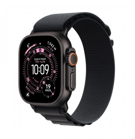 Apple Watch Ultra 3 GPS + Cellular 49mm Black Titanium Case with Black Alpine Loop - Medium