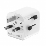 Gembird Grounded universal travel power adapter, 20 W | TPA-EU1A1C20-01-W