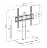 Maclean universal TV stand, for RTV cabinet, stand, max. 40kg, max. VESA 400x400, height and angle adjustment, for 32-65" TV,