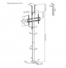 Maclean electric ceiling/floor mount, extendable, 43''-88'', VESA 600x400, max 60kg, 100-240V AC,50/60Hz