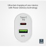 Car charger USB 2.1A TypeC 20W By SBS White