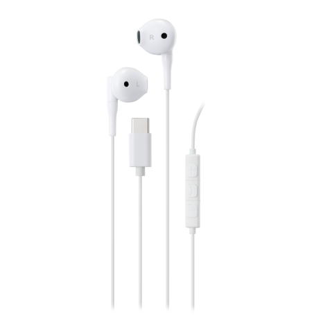 Ausinės STREETZ , 3-mygtukai, USB-C, baltos / C210-WHT/ 6612041