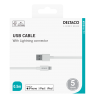 USB kabelis DELTACO su Lightning jungtimi, MFI sertifikuotas, 2.4A, 0.5 m, baltas / IPLH-4005