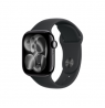 Apple Watch Series 11 GPS + Cellular 42mm Jet Black Aluminium Case with Black Sport Band - M/L | Apple