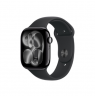 Apple Watch Series 11 GPS + Cellular 46mm Jet Black Aluminium Case with Black Sport Band - S/M | Apple
