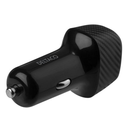 DELTACO USB automobilinis įkroviklis, 1x USB-C, PD 18 W, 1x USB-A, 18 W, iš viso 36 W USBC-CAR120